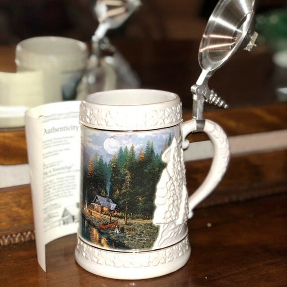 Thomas Kinkade Stein A Quiet Evening At Riverlodge Stein-1996-man’s gift idea - Picture 1 of 7